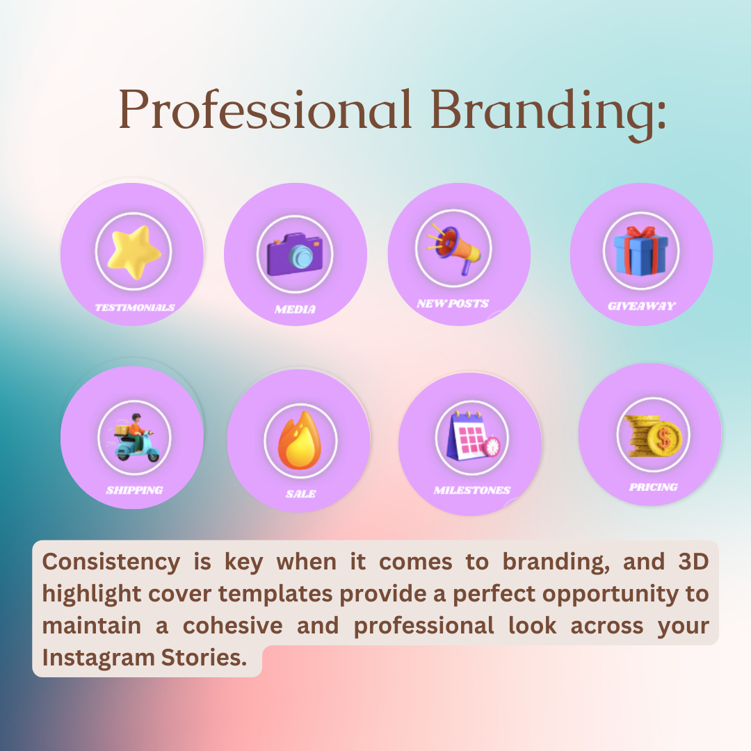 Highlight Cover - 3D Icons - for Instagram
