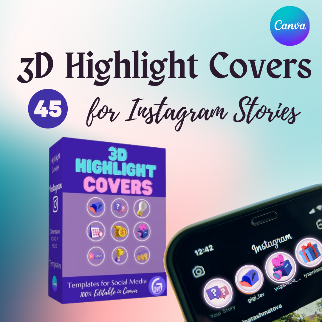 Highlight Cover - 3D Icons - for Instagram