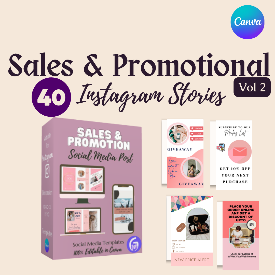 40 Sales & Promotional Templates for Instagram Stories (Vol 2)
