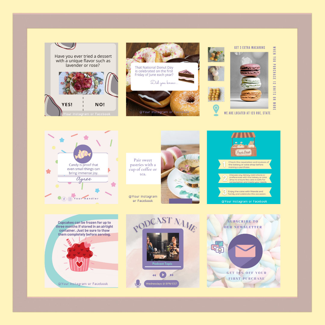 Bakery & Sweets - 200 Engagement & Promotional Templates