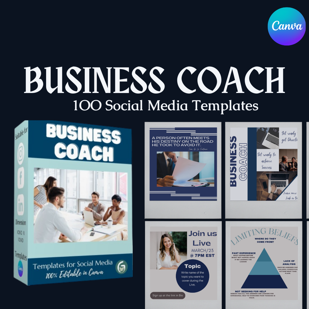 Business Coach - 100 Social Media Templates